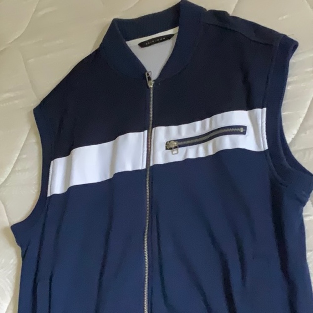 Blue and White Sean John Top